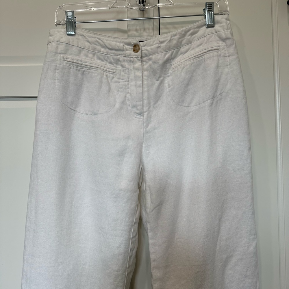 Charter Club women’s size 6 Classic Fit White  Linen Pants,lined,coastal,preppy